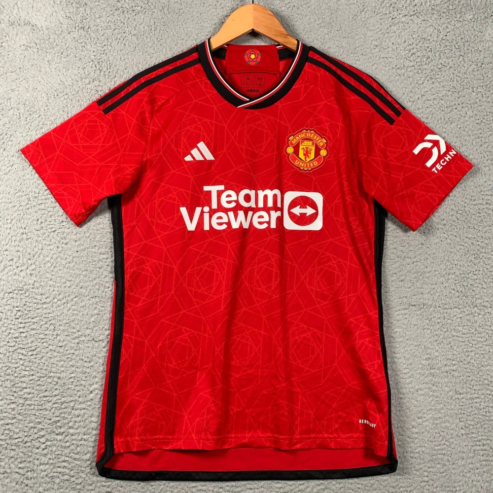 Adidas Manchester United 2023/24 Home Jersey Men's Medium Red Slim AEROREADY Top